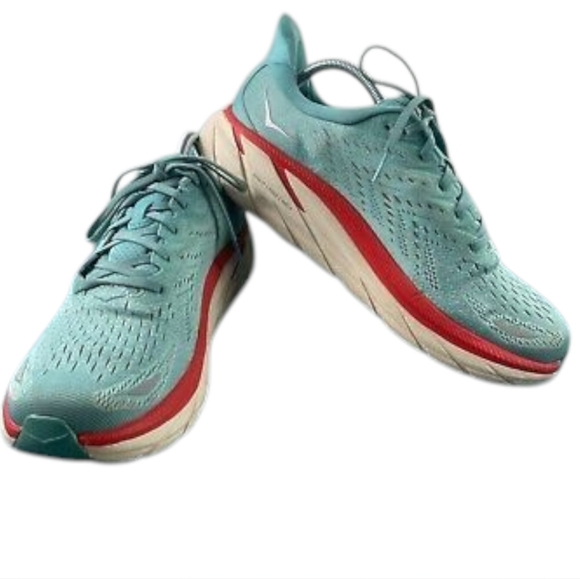Hoka Shoes - Hoka One One Clifton 8 Womens Running Shoes Blue Turquoise 8 B Athletic Sneakers